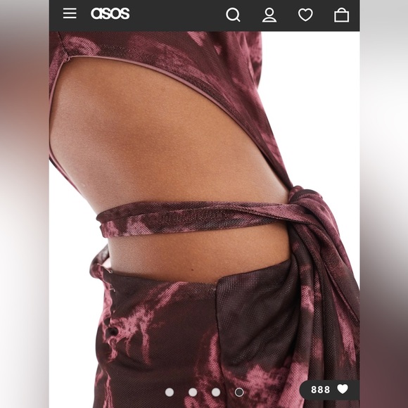 ASOS DESIGN mesh drape off the shoulder maxi dress with cut out detail - Picture 4 of 6